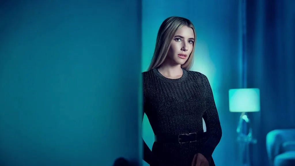 A still image of Emma Roberts as Anna Victoria Alcott in AHS: Delicate.