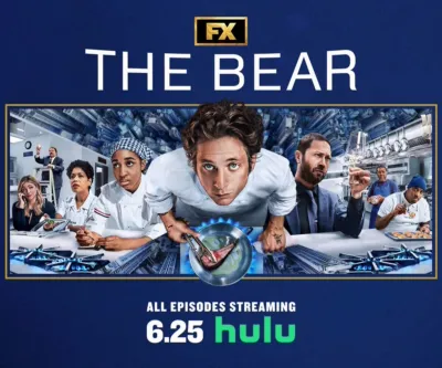 Title art for Season 4 of the hit FX series, The Bear, featuring Jeremy Allen White.