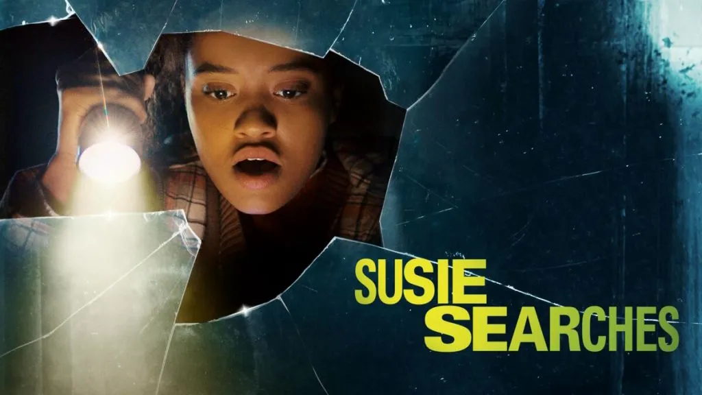 Title art for the Jim Gaffigan movie, Susie Searches.