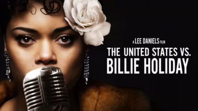 Title art for The United States of Billie Holiday movie on Hulu.