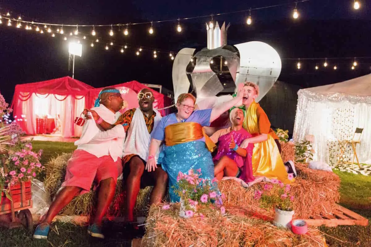 Title art for We're Here