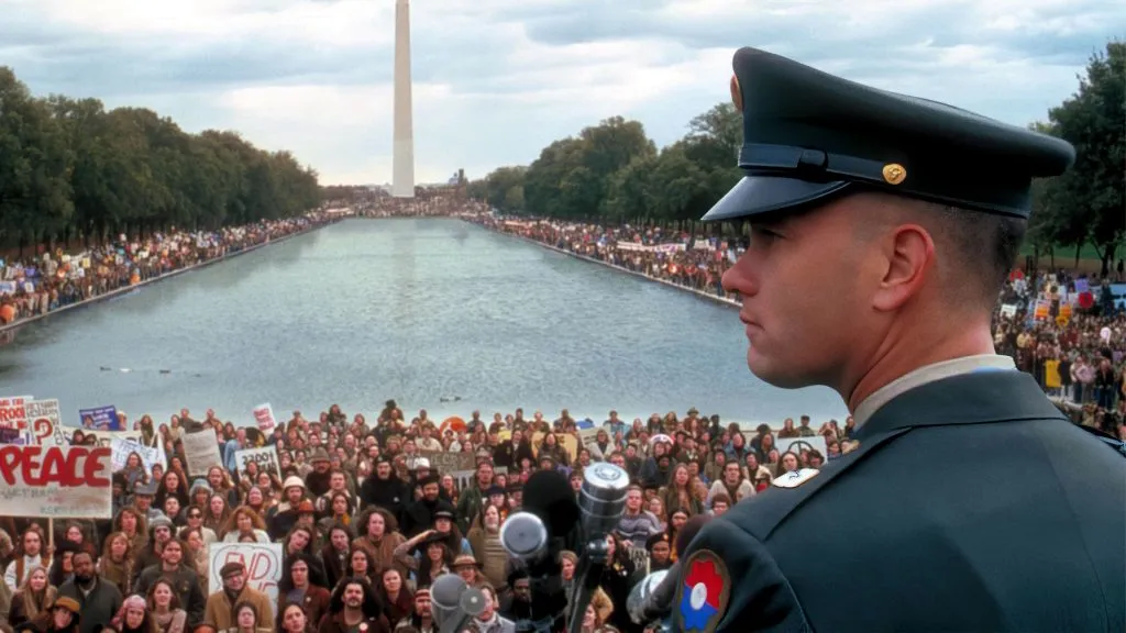 A still image from Forrest Gump, one of the best movies with Tom Hanks.