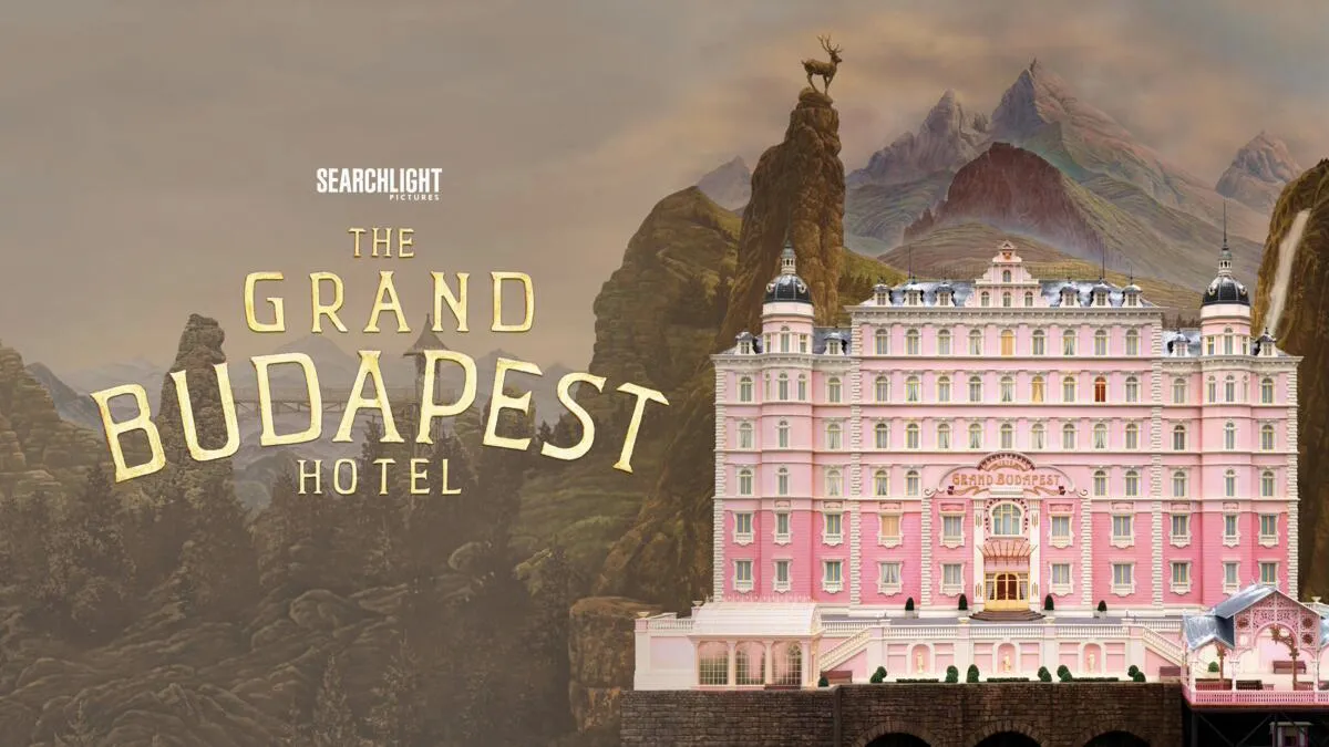 Title art for the Wes Anderson movie The Grand Budapest Hotel.