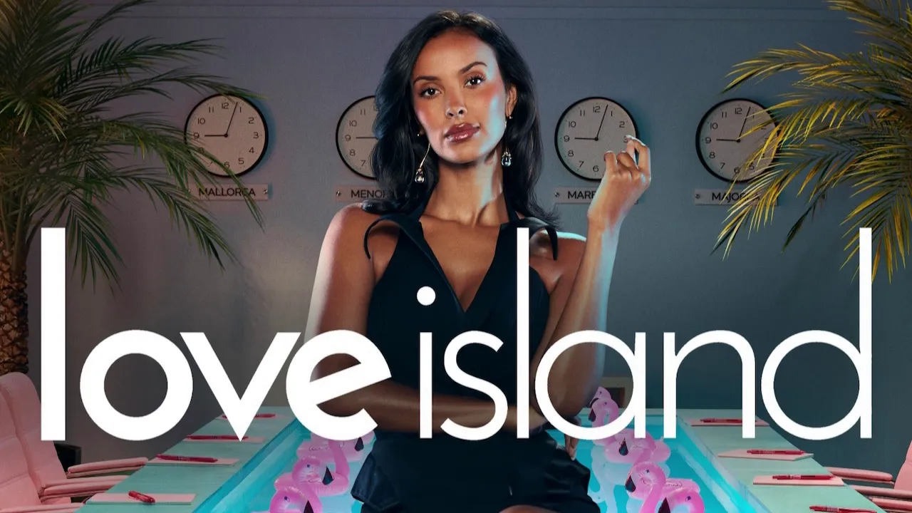 Title art for Love Island, a reality dating show streaming on Hulu.