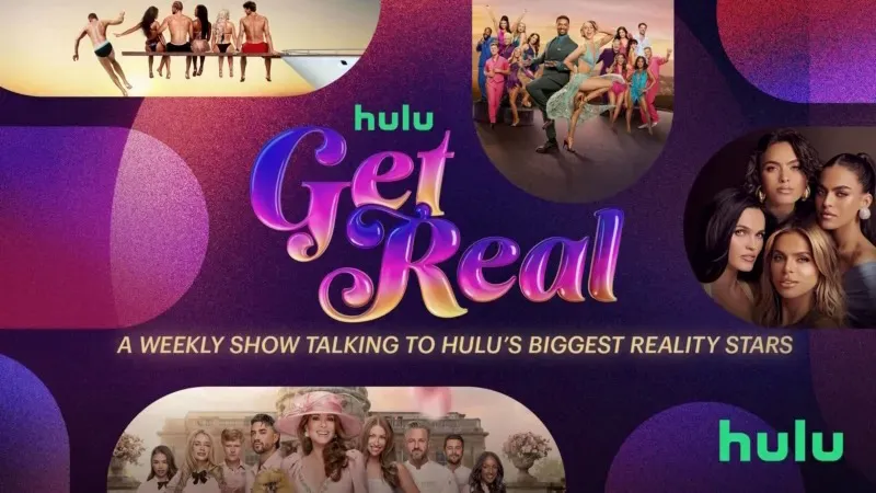 The title art logo for the Hulu Original reality TV interview series, Get Real.