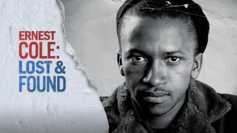 Title art for the Black history documentary Ernest Cole: Lost and Found.