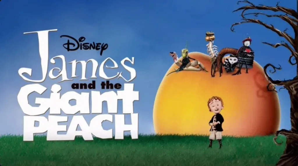 Title art for the Disney Halloween movie, James and the Giant Peach.