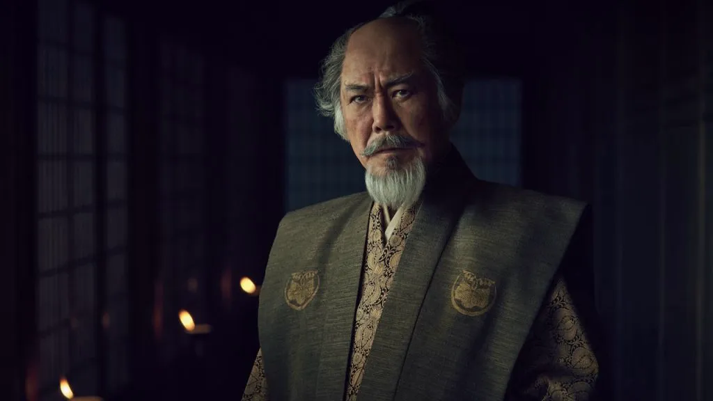 A still image of Tokuma Nishioka as Toda Hiromatsu in the FX series, Shōgun.