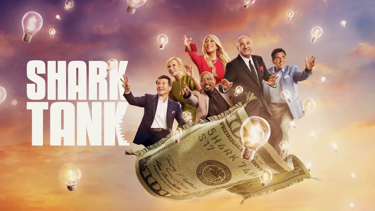 Title art for Shark Tank, a high-stakes business pitch competition.