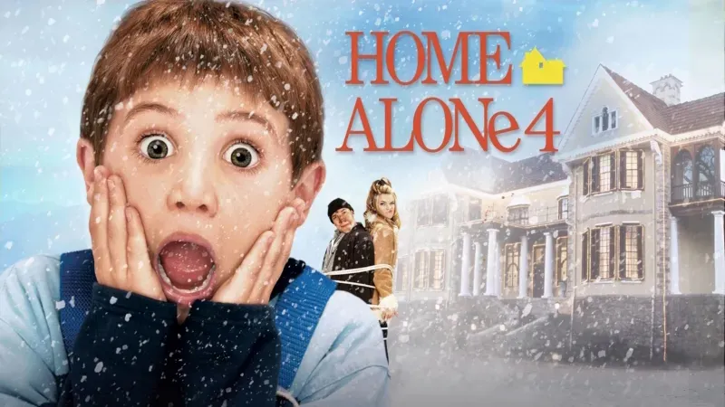 Title art for the Christmas movie Home Alone 4.