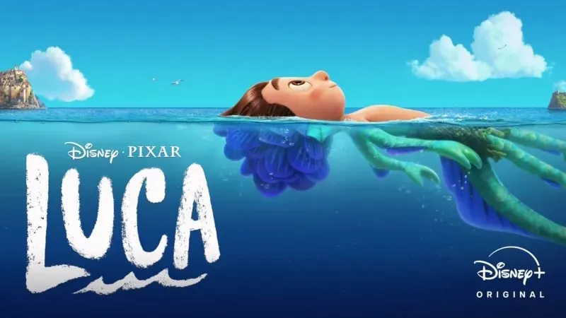 Title art for the Oscar-nominated movie, Luca.