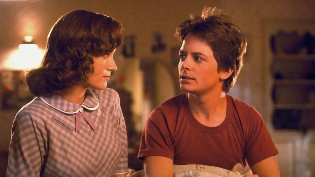 A still image from one of the best movies of the ’80s, Back to the Future.