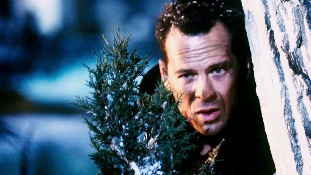 Bruce Willis in the action Christmas movie Die Hard 2: Die Harder.