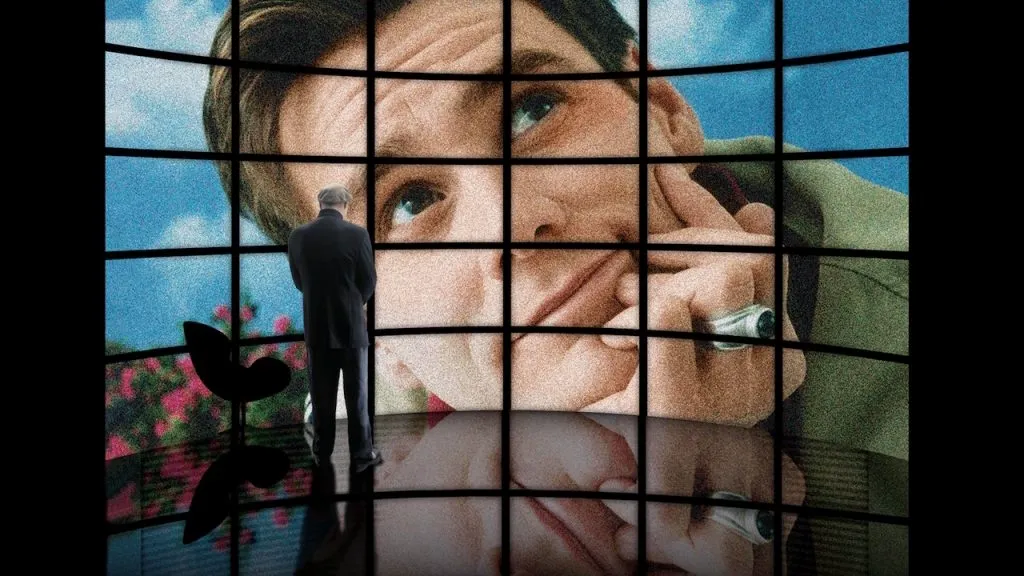 A still image from the Jim Carrey movie, The Truman Show.