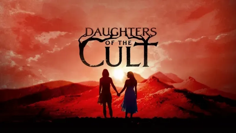 Title art for the true crime docuseries Daughters of the Cult.