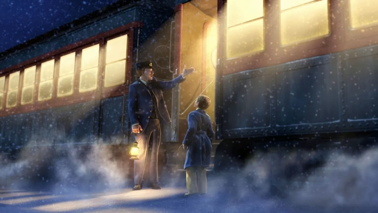 A still image from the classic animated Christmas movie, The Polar Express.