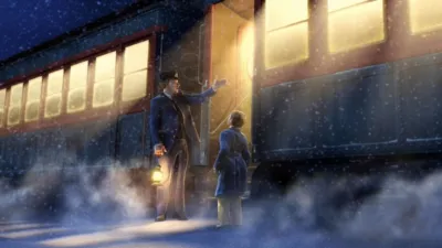 A still image from the classic animated Christmas movie, The Polar Express.