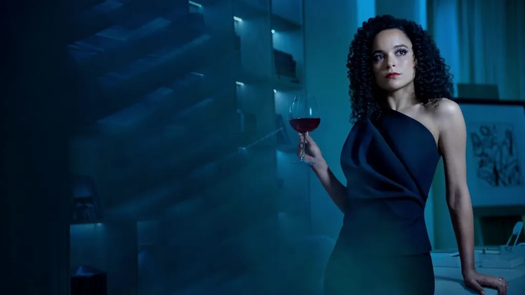 A still image of Juliana Canfield as Talia in AHS: Delicate.