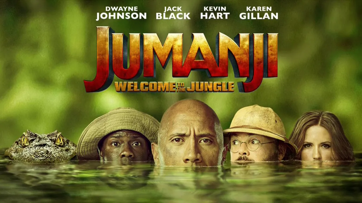 Title art for the Dwayne Johnson movie Jumanji: Welcome to the Jungle.
