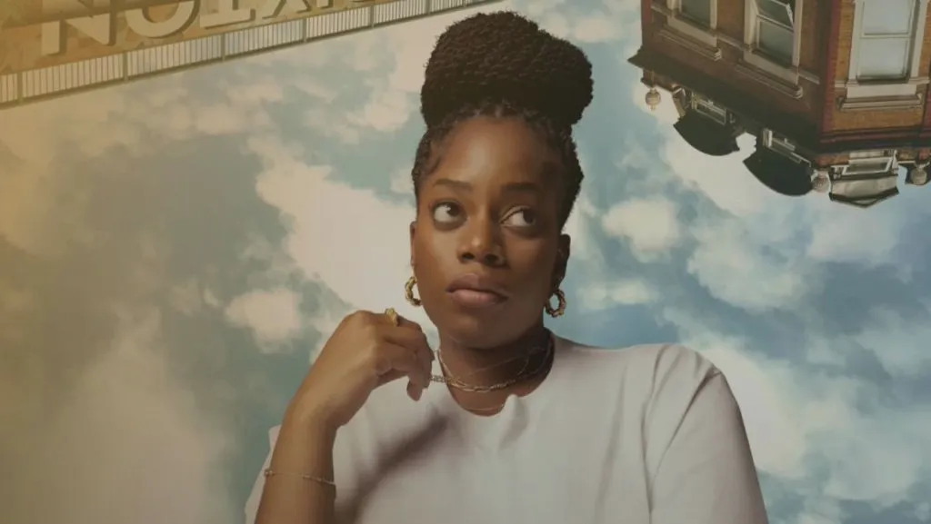 Title art for the TV show based on a book, Queenie.