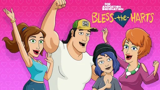 Title art for the adult animated sitcom series, Bless the Harts.