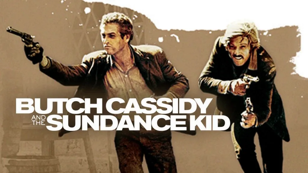 Title art for the Western movie, Butch Cassidy and the Sundance Kid.