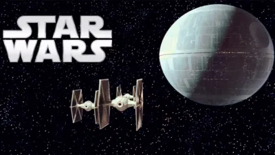 Title art for the Star Wars movies.
