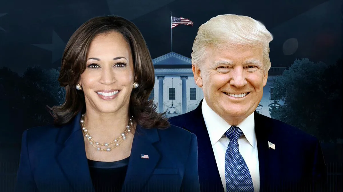Title art representing the 2024 Presidential Election between Kamala Harris and Donald Trump.