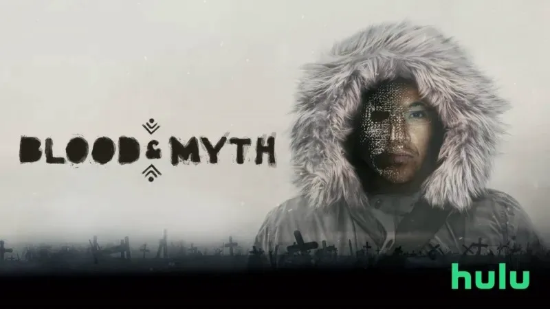 Title art for the true crime documentary Blood & Myth.