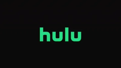 A green Hulu logo against a solid black background.