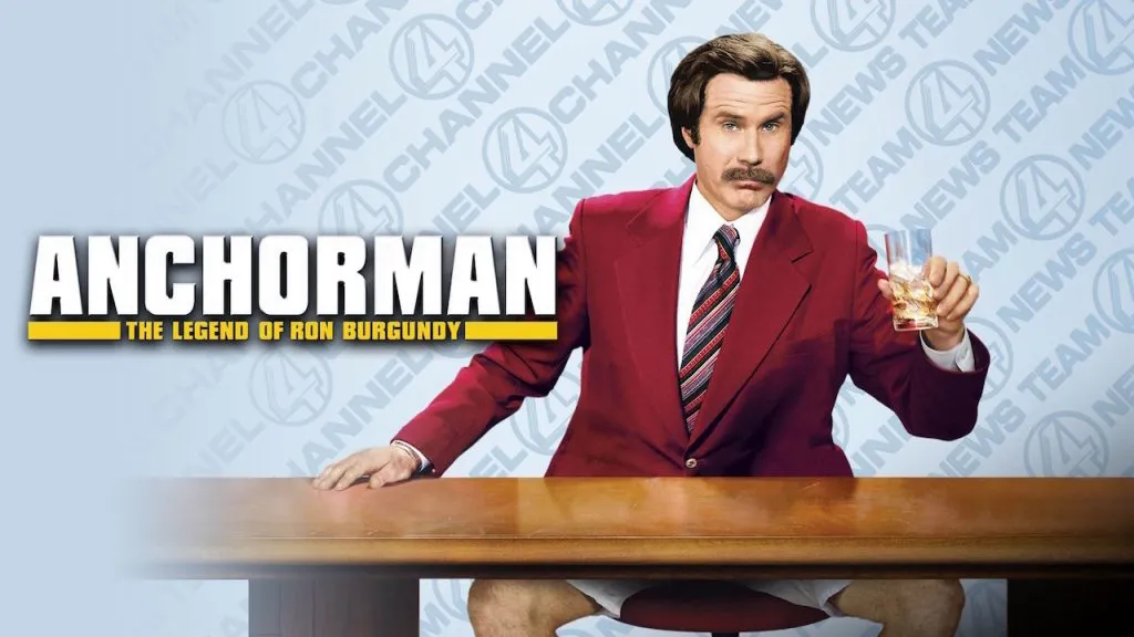 Title art from Anchorman, one of the best Will Ferrell movies.