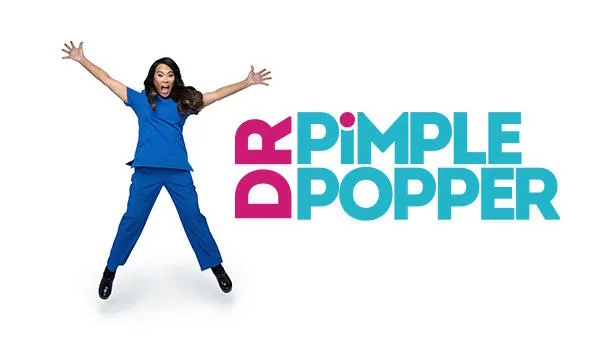 Title art for the medical reality series, Dr. Pimple Popper.