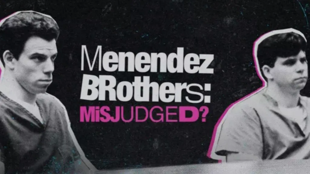 Title art for the documentary, 'Menendez Brothers: Misjudged?'