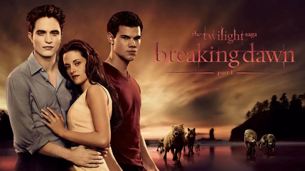 Title art for the fourth Twilight Saga movie, Breaking Dawn, Part 1.