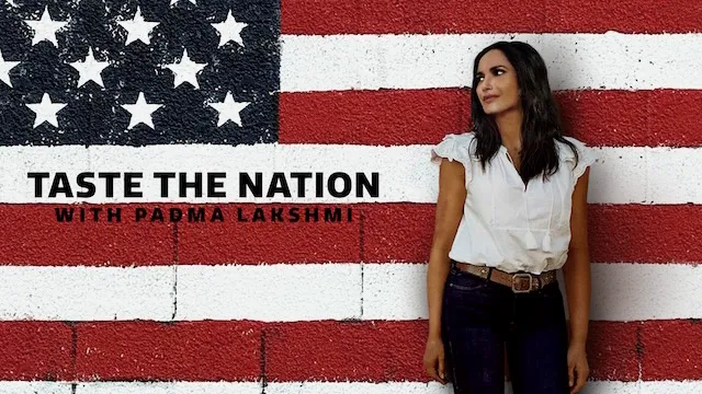 Title art for Taste the Nation with Padma Lakshmi.