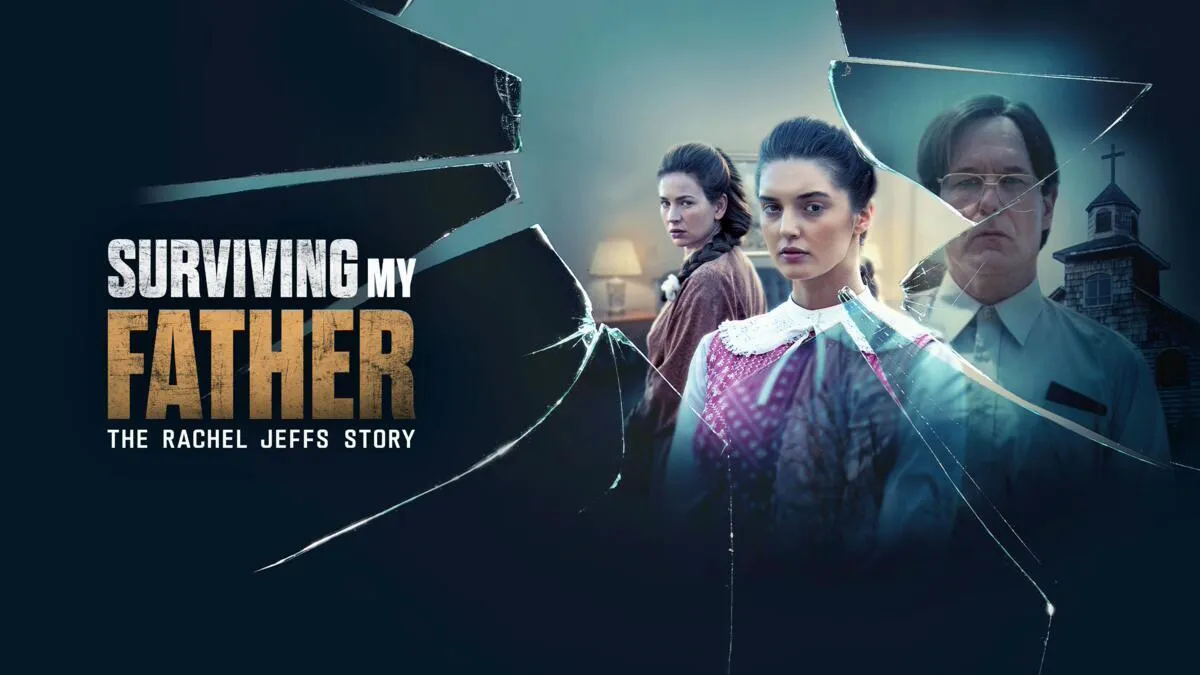 Title art for the documentary Surviving My Father: The Rachel Jeffs Story.