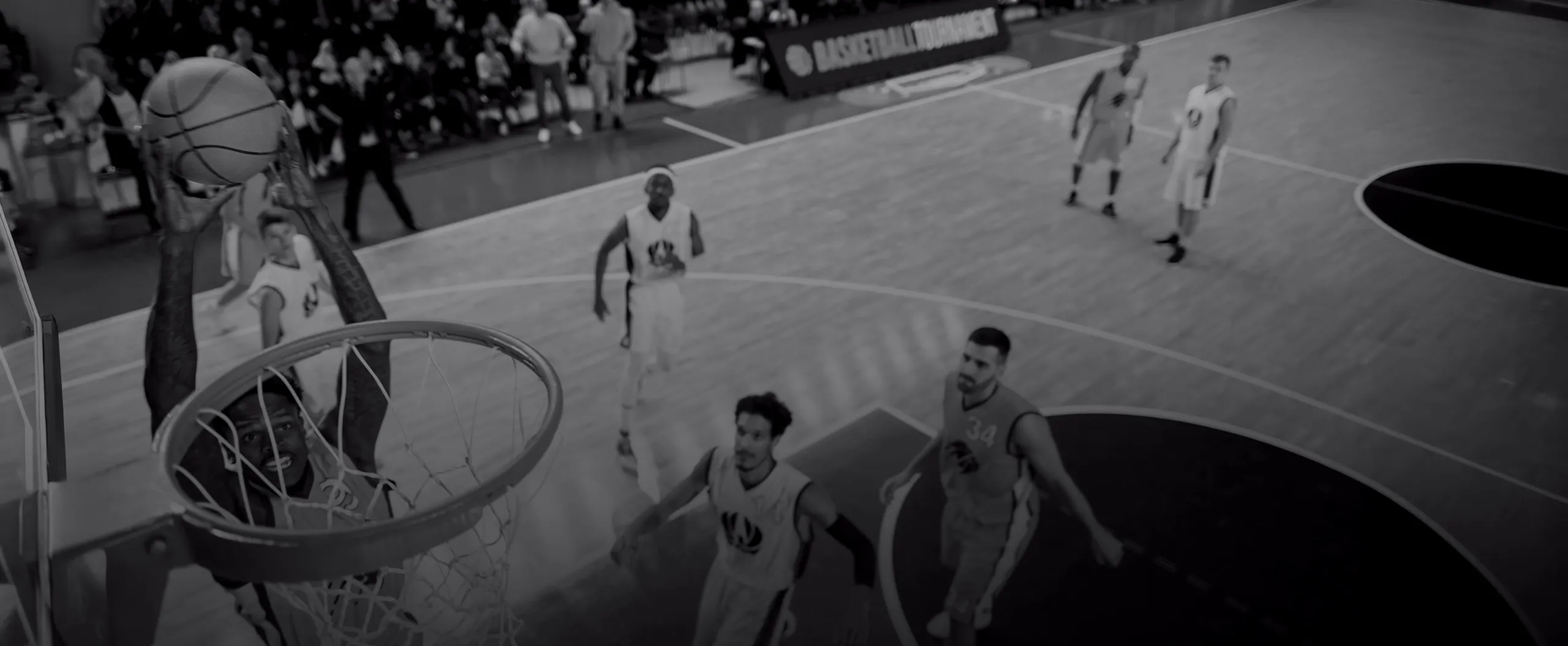 Basketball players on the court