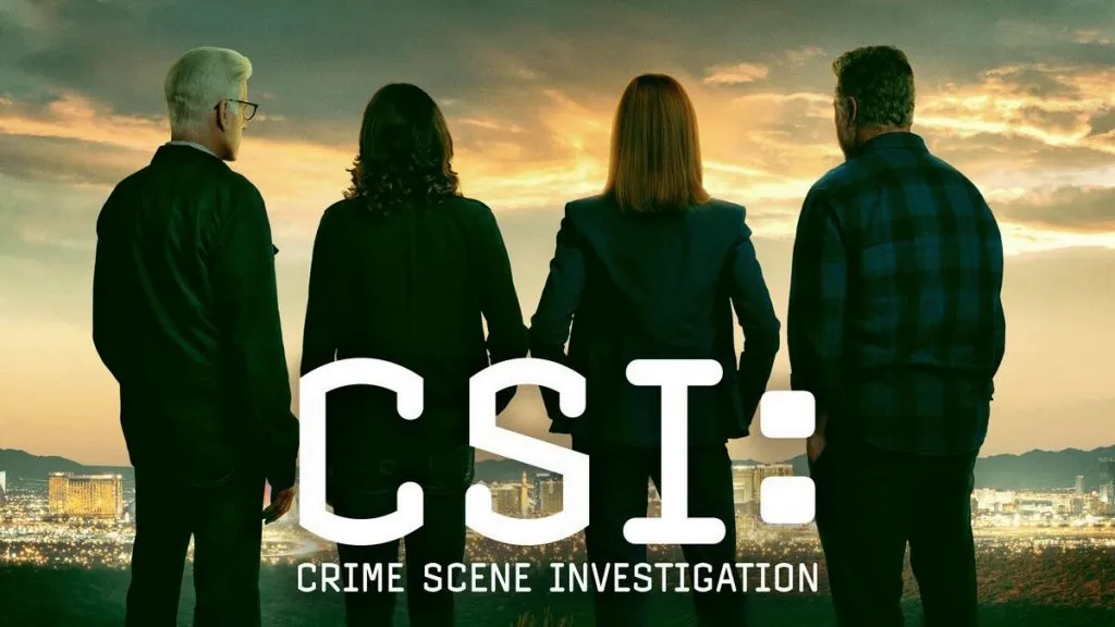 Title art for the procedural show, CSI: Crime Scene Investigation.