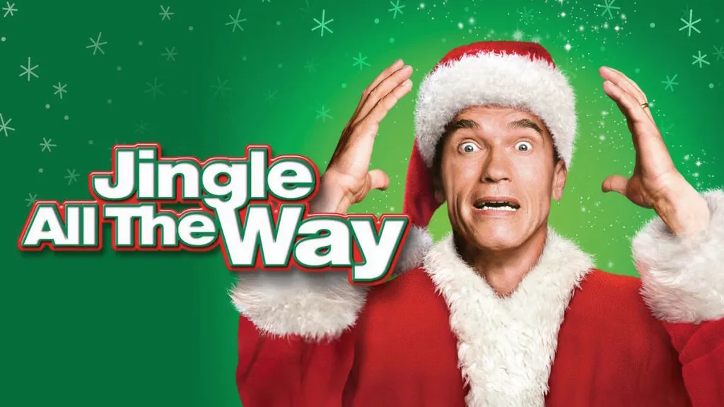 Title art for the funny Christmas movie Jingle All the Way.