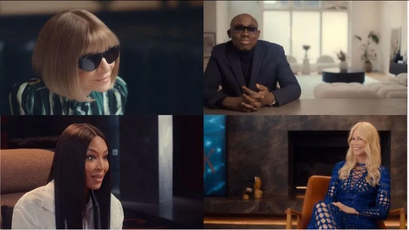 A promotional image for the upcoming documentary, 'In Vogue: The 90s&quot; on Hulu. 