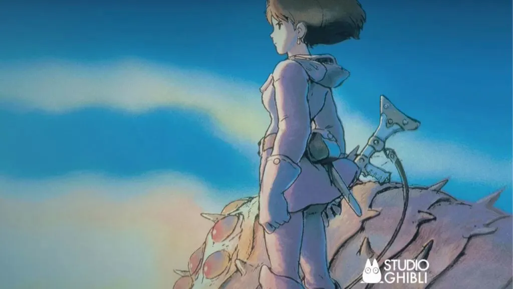 A promotional image for the Studio Ghibli movie, Nausicaä of the Valley of the Wind.