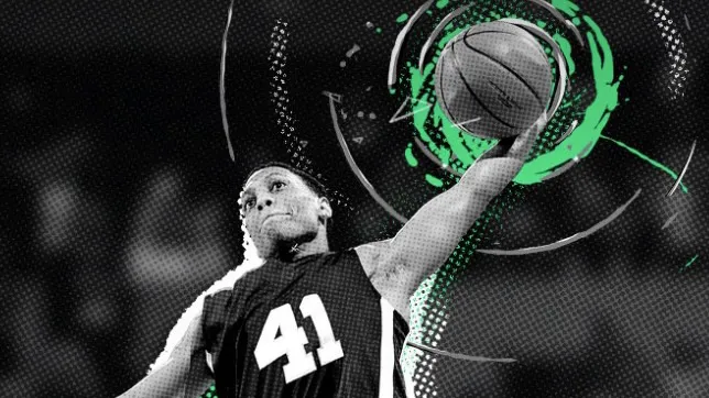 A promotional graphic for the NCAA March Madness games on Hulu.