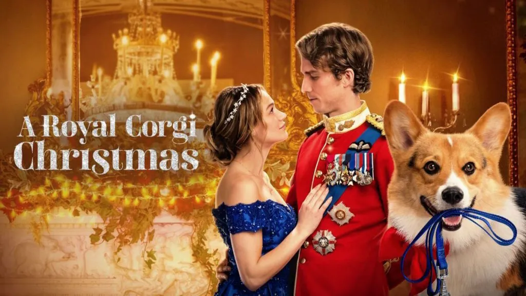 Title art for the Hallmark Christmas movie, A Royal Corgi Christmas. 