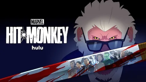 Title art for the Hulu Original animated series, Marvel’s Hit-Monkey.