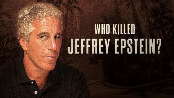 Title art for the true crime docuseries Who Killed Jeffrey Epstein?