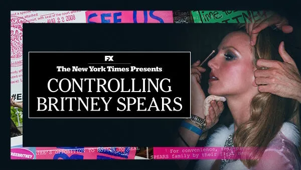 Title art for the docuseries, The New York Times Presents: Controlling Britney Spears.