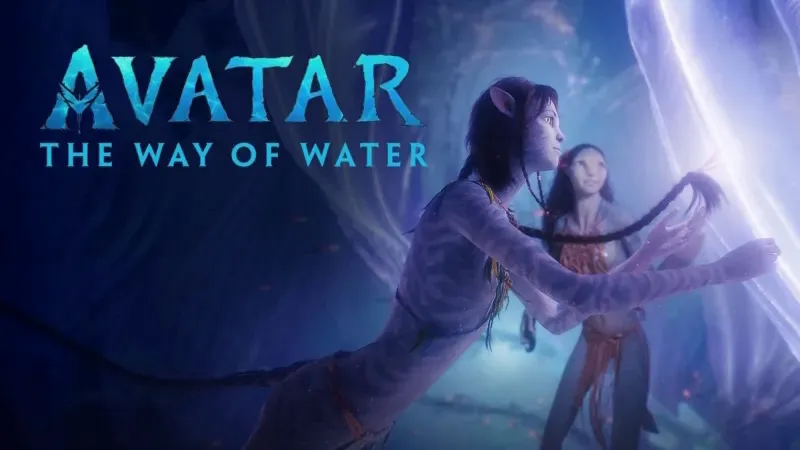 Title art for the family movie, Avatar: The Way of Water.