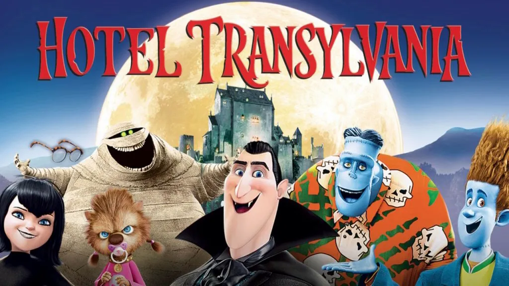 Title art for the animated Adam Sandler movie, Hotel Transylvania.