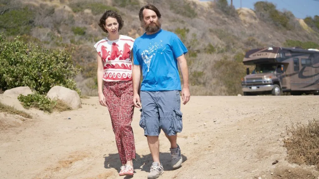 A still image from the dystopian comedy, The Last Man on Earth.