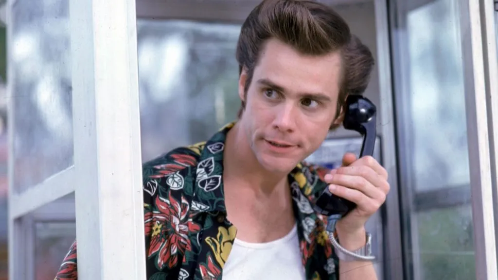 A still image from the Jim Carrey movie, Ace Ventura: Pet Detective.